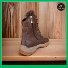 Тактические зимние кожаные берцы с мехом коричневые до -25, тактическая обувь 42 - изображение 3