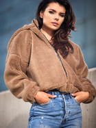Куртка демісезонна коротка з капюшоном жіноча Awama A533 1220760 SM Brown (5902360565753) - зображення 6