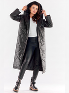 Куртка демісезонна довга з капюшоном жіноча Awama A542 1220784 L-XL Black (5902360567078) - зображення 4