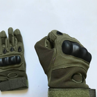 Тактические палые перчатки (олива) (размер XL) - изображение 4