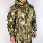 Мужская демисезонная Куртка SoftShell на флисе с капюшоном и вентиляционными молниями камуфляж размер M - изображение 2
