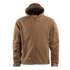 Мужская Флисовая куртка с капюшоном койот / Верхняя одежда M-Tac Windblock Division Gen.II размер S - изображение 3