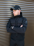 Чоловіча Флісова Куртка з Захисними накладками та вентиляційними пазухами чорна розмір 3XL - зображення 1