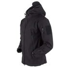 Чоловіча демісезонна Куртка з капюшоном Softshell Shark Skin 01 на флісі до -10°C чорна розмір M - зображення 1