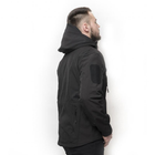Чоловіча демісезонна Куртка з капюшоном Softshell Shark Skin 01 на флісі до -10°C чорна розмір M - зображення 7