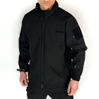 Чоловіча флісова Куртка Softshell з капюшном та вентиляційними блискавками чорна розмір M - зображення 1