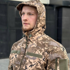Костюм мужской Куртка + Брюки с флисовой подкладкой / Утепленная форма Softshell пиксель размер M 48 - изображение 6