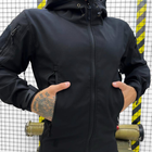 Мужской демисезонный Костюм Куртка + Брюки / Полевая форма Softshell с системой Вентиляции черная размер XL - изображение 5