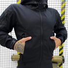 Мужской демисезонный Костюм Куртка + Брюки / Полевая форма Softshell с системой Вентиляции черная размер 2XL - изображение 5