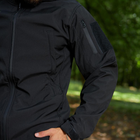 Чоловічий демісезонний Костюм Куртка + Штани / Польова форма Softshell із Липучками під Шеврони чорна розмір S - зображення 6