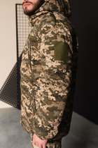 Мужская зимняя Куртка пиксельная с капюшоном / Бушлат размер 48 - изображение 8