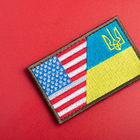 Набор шевронов 2 шт с липучкой Флаг Украины и США 5х8 см - изображение 8