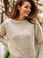 Sweter damski luźny Awama A445 1185470 One Size Beżowy (5902360556362) - obraz 8