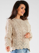 Sweter damski luźny Awama A446 1185473 One Size Beżowy (5902360556355) - obraz 3