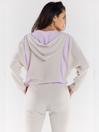 Bluza damska rozpinana streetwear z kapturem Awama A495 1419335 L Beżowa (5902360568150) - obraz 2