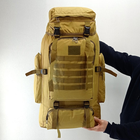 Рюкзак тактичний 75 літрів ЗСУ водостійкий , військовий рюкзак Oxford 600D Койот - зображення 3