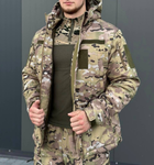 Тактическая куртка мультикам софтшелл осень флисовая теплая, Куртка Softshell Multicam Soft shell мультикам XXXL - изображение 5