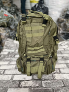 Тактичний рюкзак на 55 л з підсумками B08 Оливковий 55х40х25 см - изображение 1