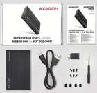 Зовнішня кишеня Axagon для SSD/HDD 2.5" USB 3.2 Gen 2 — SATA 6G Black (EE25-GTR) - зображення 7