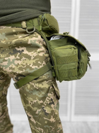 Тактическая сумка на бедро военная сумка на ногу зеленая олива - изображение 3