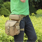 Тактическая сумка на бедро военная сумка на ногу зеленая олива - изображение 6
