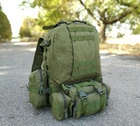 Рюкзак тактичний військовий 65л 600D зелений олива - зображення 4
