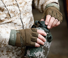 Тактические перчатки короткопалые Zechao XL Зеленые - изображение 4