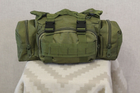 Поясная тактическая сумка военная B04 MOLLE через плечо молли олива зеленая - изображение 5
