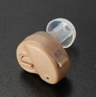 Слуховой аппарат Mini Sound Amplifier Усилитель слуха внутриушной с подавлением шума на батарейках Бежевый - изображение 5