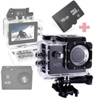 Экшн камера спортивная Action Camera D600 портативная видеокамера с водонепроницаемым боксом и набором креплений + Карта памяти 16Gb