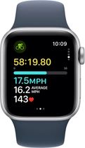 Смарт-годинник Apple Watch SE (2023) GPS 40mm Silver Aluminium Case with Storm Blue Sport Band - M/L (MRE23) - зображення 6
