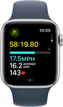 Smartwatch Apple Watch SE (2023) GPS 44mm Silver Aluminium Case with Storm Blue Sport Band - M/L (MREE3) - obraz 6