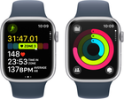 Smartwatch Apple Watch Series 9 GPS 45mm Silver Aluminium Case with Storm Blue Sport Band - M/L (MR9E3) - obraz 8