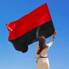 Флаг красно-черный УПА (УНР) 1335х90см на стену или древко