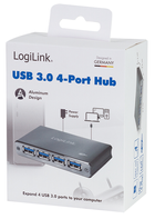 USB Hub Logilink na 4 porty USB 3.0 z zasilaczem czarny (4052792043662) - obraz 3