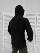 Мужская черная флисовая кофта с капюшоном размер 2XL - изображение 4