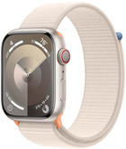 Smartwatch Apple Watch Series 9 GPS + Cellular 45mm Starlight Aluminium Case with Starlight Sport Loop (MRMA3) - obraz 1