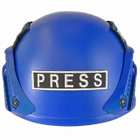 Каска шолом для військових журналістів кевларова Виробництво Україна ОБЕРІГ F2(синій)клас 1 ДСТУ NIJ IIIa - зображення 5