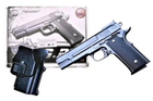 Дитячий пістолет на кульках "Браунінг (Browning HP)" Galaxy G20+ чорний з кобурою - зображення 1