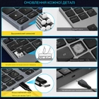 Тонкая беспроводная алюминиевая цифровая клавиатура 2в1 BOW с Bluetooth для Mac, Windows 35 клавиш аккумуляторная перезаряжающая Gray - изображение 6