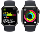 Смарт-годинник Apple Watch Series 9 GPS + Cellular 41mm Graphite Stainless Steel Case with Midnight Sport Band - M/L (MRJ93) - зображення 7