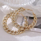 Серьги женские Кольцо 8467 70 мм 2 шт золотистые