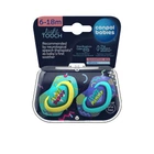 Пустушка силіконова симетрична 6-18м NEON LOVE 2 шт Canpol babies 22/653_blu
