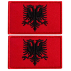 Набор шевронов 2 шт на липучке Флаг Албании, вышитый патч нашивка 5х8 см - изображение 1