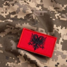 Набір шевронів 2 шт на липучці Прапор Албанії, вишитий патч нашивка 5х8 см - зображення 6
