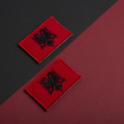 Набір шевронів 2 шт на липучці Прапор Албанії, вишитий патч нашивка 5х8 см - зображення 9