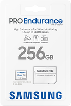 Карта пам'яті Samsung PRO Endurance microSDXC 256GB Class 10 UHS-I U3 V30 + SD адаптер (MB-MJ256KA/EU) - зображення 8