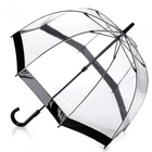 Механический женский прозрачный зонт-трость FULTON BIRDCAGE-1 L041 - BLACK