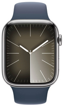 Смарт-годинник Apple Watch Series 9 GPS + Cellular 45mm Silver Stainless Steel Case with Storm Blue Sport Band - S/M (MRMN3) - зображення 2