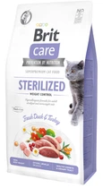 Сухой корм для кошек Brit Care Cat GF Sterilized Weight Control для стерилизованных и с избыточным весом с уткой и индейкой